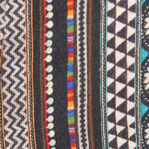 Farm Rio for Anthropologie Satin Wide-Leg Pants Black Stripe Geo Print Size XS - Picture 10 of 14